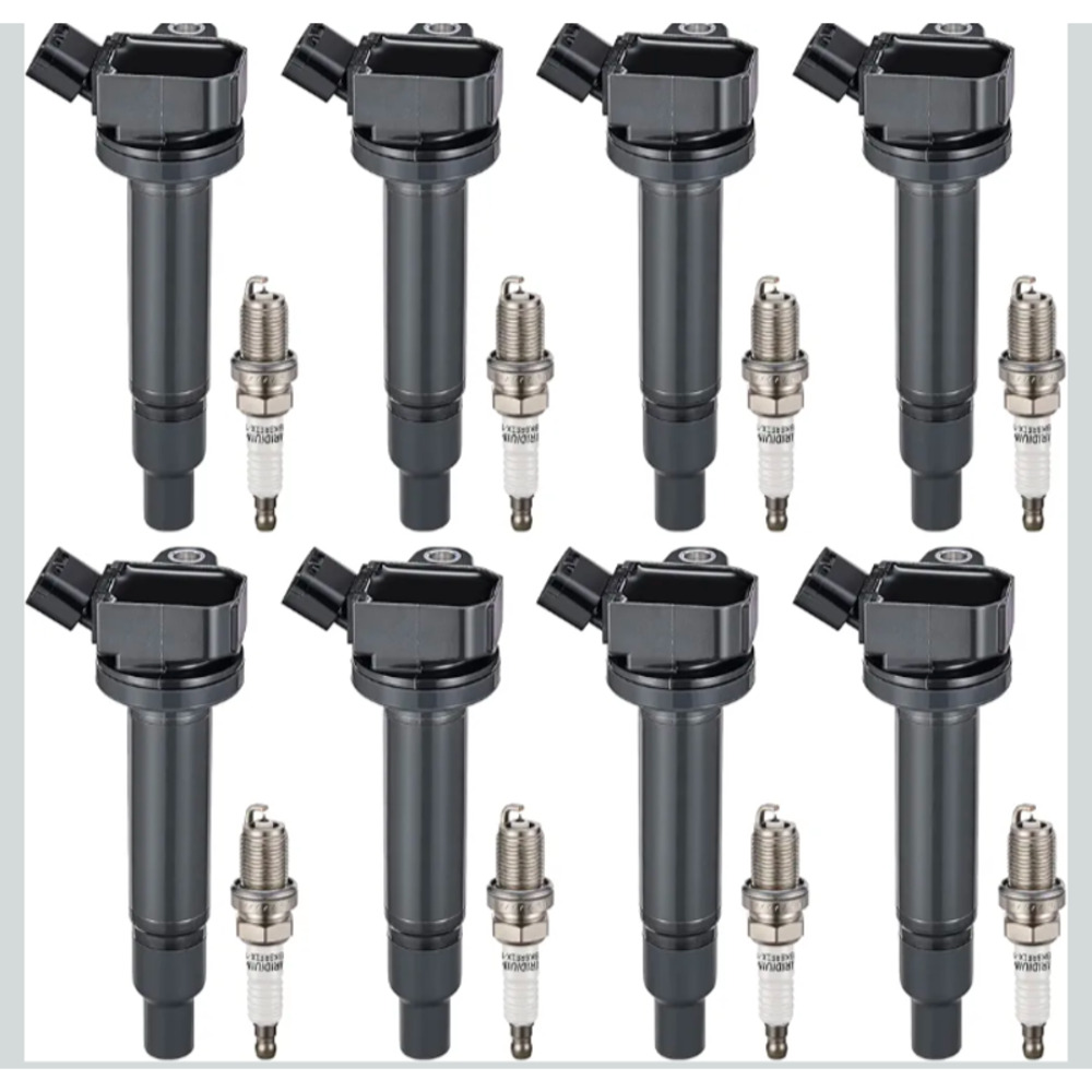 Ignition Coil Pack & Spark Plug Set of 8 Compat w/ Lexus GS430 GX470 LS430 LX470